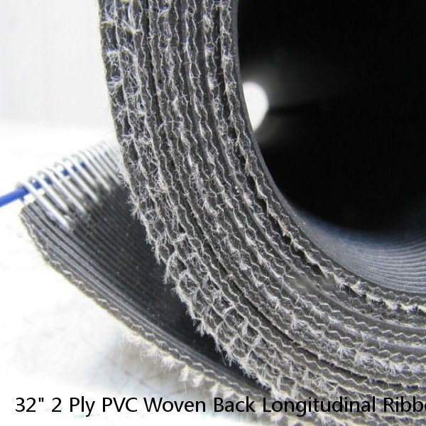 32" 2 Ply PVC Woven Back Longitudinal Ribbed Conveyor Belt 12'6" #1 small image