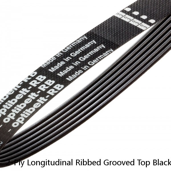 2-Ply Longitudinal Ribbed Grooved Top Black Rubber Conveyor Belt 26"x84" (7') #1 small image