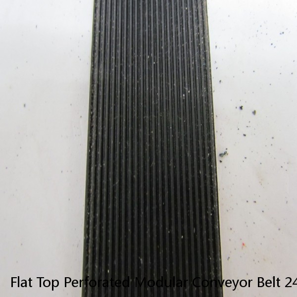Flat Top Perforated Modular Conveyor Belt 24"x6' Ribbed/Flights #1 small image
