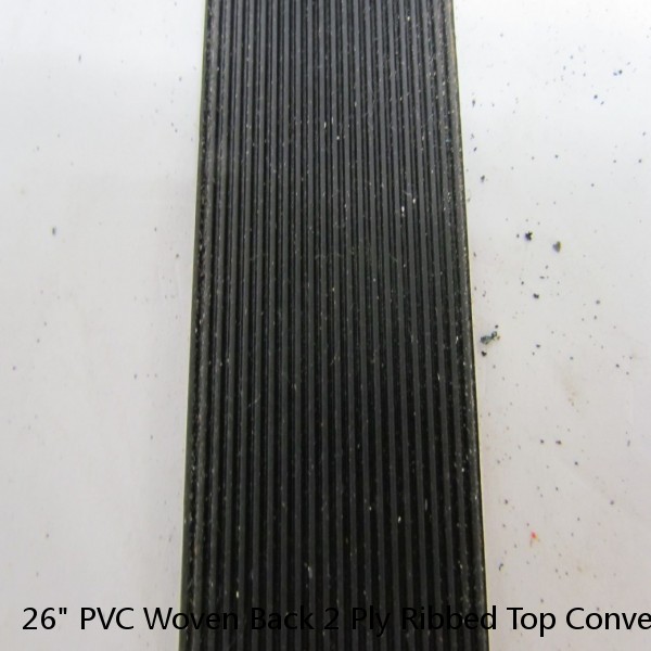 26" PVC Woven Back 2 Ply Ribbed Top Conveyor Belt 7/64" Thick 12'-6" #1 image