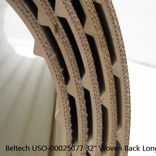 Beltech USO-00025077 32" Woven Back Longitudinal Ribbed Top Conveyor Belt 23'-4" #1 image